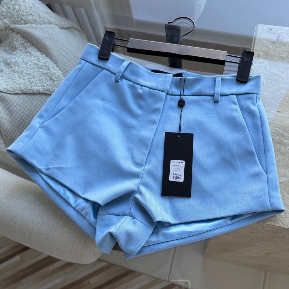 Fashion Nova Chandler Trouser Shorts Dusty blue - XS